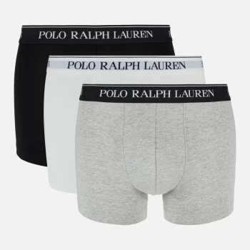 Polo Ralph Lauren Mens 3 Pack Trunk Boxers - White/Polo Black/Andover Heather - M