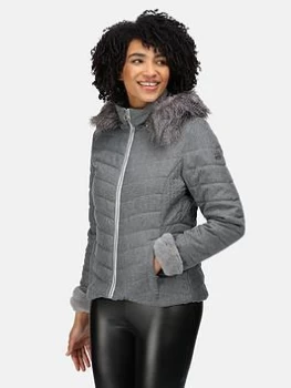 Regatta Winslow Quilted Jacket - Grey, Light Grey Marl, Size 20, Women