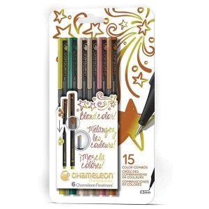 Chameleon Fineliner Pen Set Nature Colors Set of 6