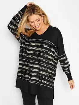 Yours Stripe Long Sleeve Top - Black, Size 18, Women