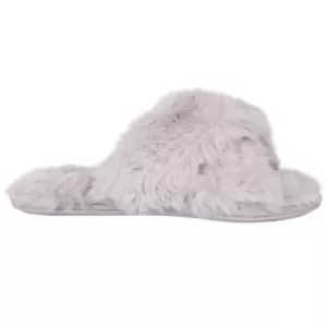 Jack Wills Fluffy X Slipper - Grey