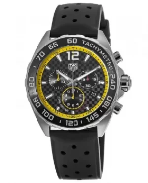 Tag Heuer Formula 1 Chronograph Black Dial Black Rubber Strap Mens Watch CAZ101AC.FT8024 CAZ101AC.FT8024