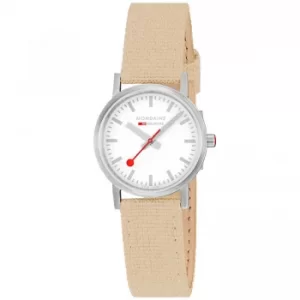 Mondaine Classic Quartz White Dial Beige Textile Strap Ladies Watch A658.30323.17SBK