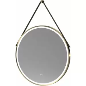 Nuie Salana Round LED Bathroom Mirror with Touch Sensor 800mm Diameter - Brushed Brass