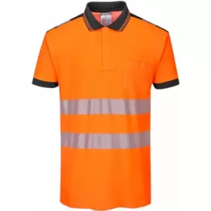 Portwest PW3 Hi-Vis Polo Shirt S/S Orange Large