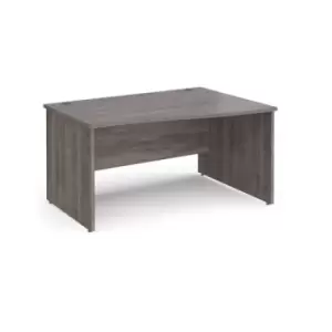 Maestro 25 right hand wave desk 1400mm wide - grey oak top with panel end leg