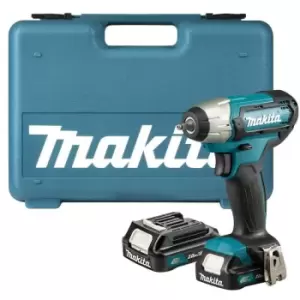 Makita TW060DWAE 12V CXT 1/4Impact Wrench, 2x 2.0Ah Batteries, Charger & Case - N/A