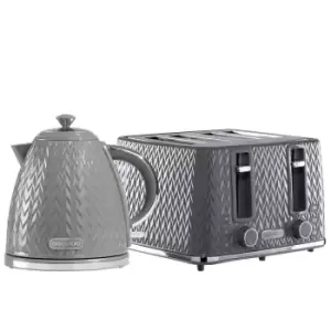 Daewoo SDA2391DS Argyle 1.7L 3KW Jug Kettle & 4 Slice Toaster Set