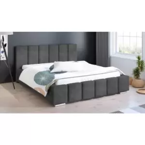 Lemela Bed Small Double Plush Velvet Grey