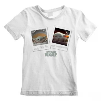 Star Wars -The Mandalorian First Day Out Kid's Unisex XL T-Shirt - White