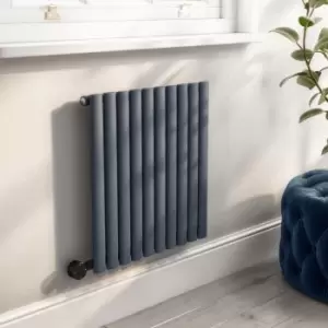 Anthracite Electric Horizontal Designer Radiator 0.6kW with WiFi Thermostat - H600xW590mm - IPX4 Bathroom Safe