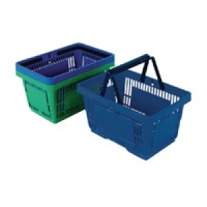 Slingsby Plastic Shopping Basket Pack of 12 Blue 370766