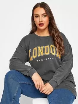 Yours Ladies Logo Sweatshirt - Grey, Size 18, Women