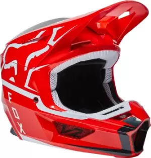 FOX V2 Merz Motocross Helmet, white-red, Size L, white-red, Size L