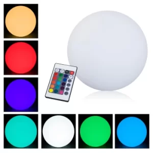 HOMCOM 30cm Glowing LED Ball Globe Sphere Floor Lamp 16 RGB Colour Change Rechargeable Battery Remote Control