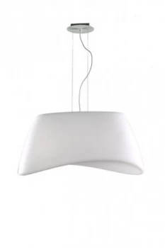 Ceiling Pendant 2 Light E27 Oval Outdoor IP44, Matt White, Opal White