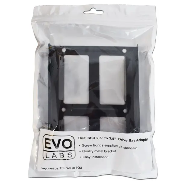 Evo Labs Evo Labs 2.5" to 3.5" Double Internal Drive Bay Adapter, Dual Metal, for 2.5" SSD/HDD BREVO-DUALBRA