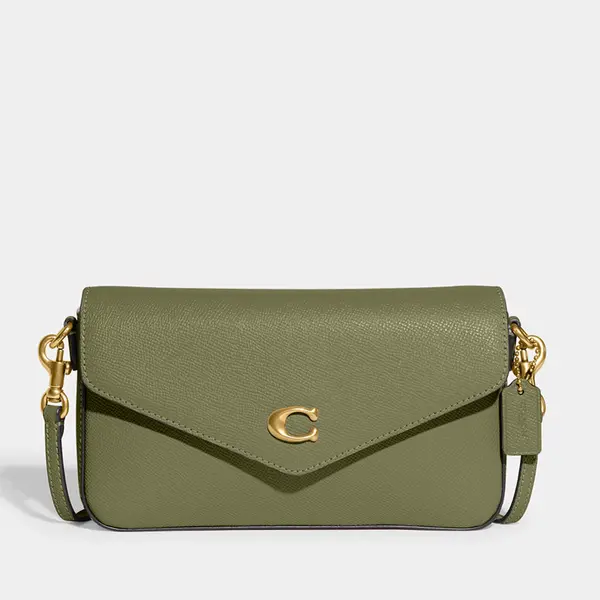 Coach Womens Crossgrain Leather Wyn Cross Body Bag - Moss