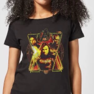 Avengers Endgame Distressed Sunburst Womens T-Shirt - Black - XL