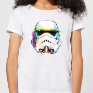 Star Wars Stormtrooper Paintbrush Womens T-Shirt - White - M