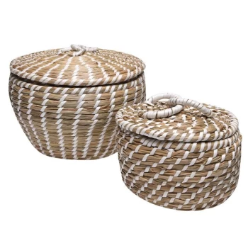 Hotel Collection Hotel Rattan Box - White