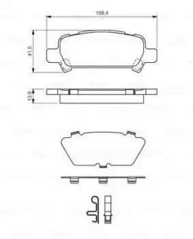 Bosch 0986424650 BP366 Brake Pad Set Disc Brake Rear Axle