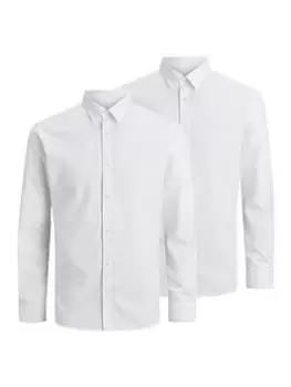 Jack & Jones Joe 2 Pack Formal Long Sleeve Shirt, White Size M Men