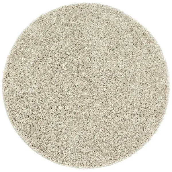 Buddy Mat Buddy Plain Circle Cut Pile Rug - 100x100cm - Cream