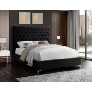 Charlston Bed Single Plush Velvet Black