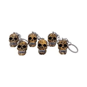 Wild Leopard Print (Set of 6) Skull Keyrings