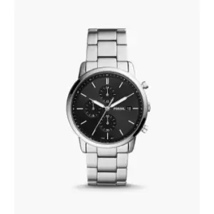 Fossil Mens Minimalist Chronograph Stainless Steel Watch - Silver