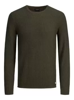 JACK & JONES Jacquard Crew Neck Knitted Pullover Men Green