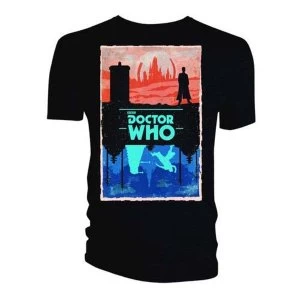 Doctor Who - Gallifrey/Skaro (Frame) Womens X-Large T-Shirt - Black