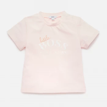 Hugo Boss Short Sleeve Logo T-Shirt Pale Pink Size 3 Years Girls