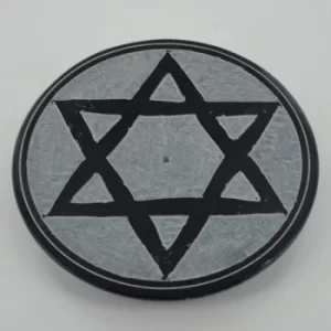 Soapstone Pentagram Incense Plate 10cm