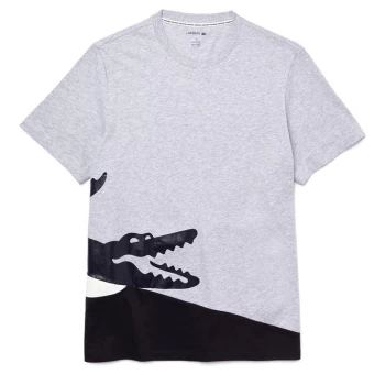 Lacoste Split T Shirt - Grey EJ7