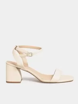 Yours Extra Wide Fit Mid Block Heel Sandal Two Strap Nude, Nude, Size 8Eee, Women