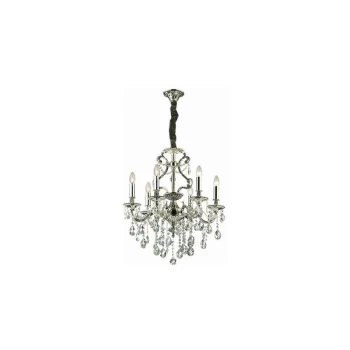 Ideal Lux Gioconda - 6 Light Crystal Chandelier Antique Silver Finish, E14