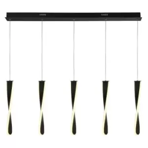 Searchlight PADDLE - LED 5 Light Bar Ceiling Pendant - Black