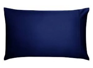 Bedeck of Belfast Navy Egyptian Cotton Sateen 600 Thread Count Fine Linens Komoro' Oxford Pillow Case