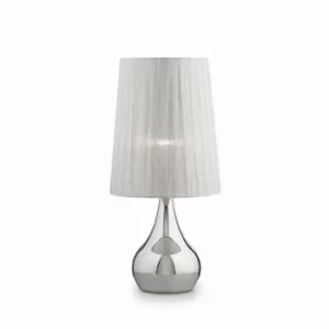 Eternity 1 Light Large Table Lamp Chrome, White, E27