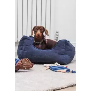 Navy TuffEarth Recycled Chenille Square Pet Bed