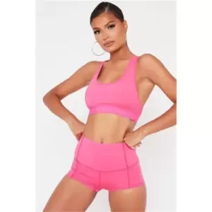 I Saw It First Hot Pink Basic High Waisted Active Shorts - Pink