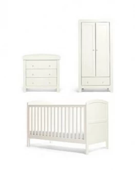 Mamas & Papas Dover Cotbed, Dresser & Wardrobe, White