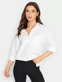 PixieGirl Petite Oversized Cotton Shirt, White, Size 12, Women