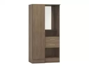 Seconique Nevada Rustic Oak 1 Door 2 Drawer Wardrobe