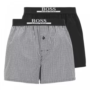 Hugo Boss 2 Pack Woven Boxers Black Size L Men