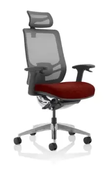 Ergo Click Bespoke Fabric Seat Ginseng Chilli Black Mesh Back with Headrest