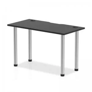 Impulse Black Series 1200 x 600mm Straight Table Black Top with Cable