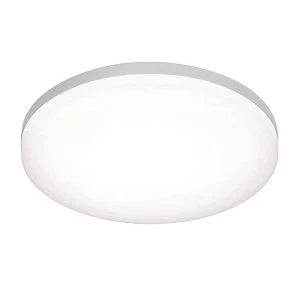 Integrated LED 1 Light Bathroom Flush Light Opal, Silver IP44